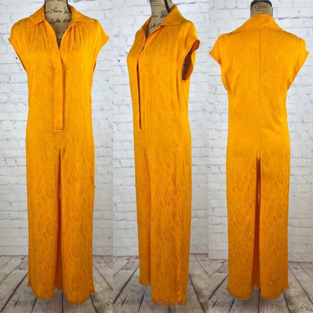 Zara Paisley Pattern Frayed Hem Jumpsuit